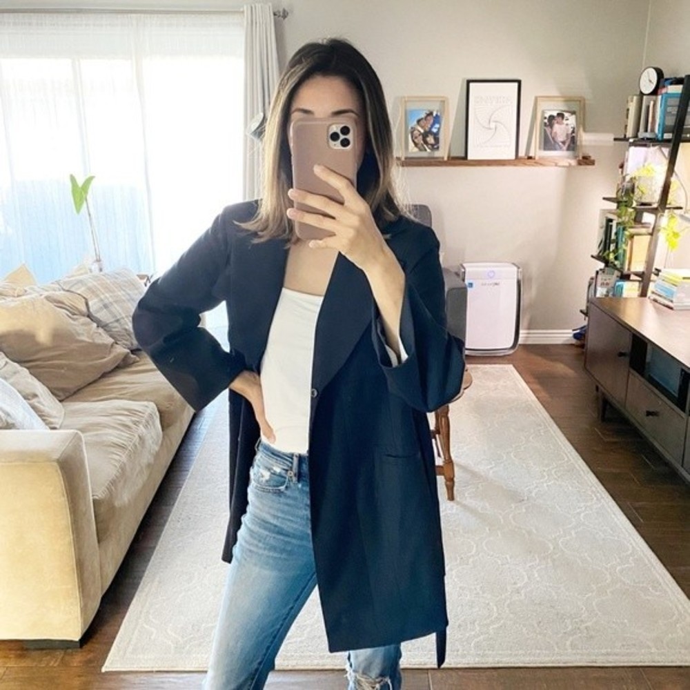 MM LAFLEUR Virgin Wool Mercer Parka belted double breasted blazer jacket size XS - Picture 3 of 13